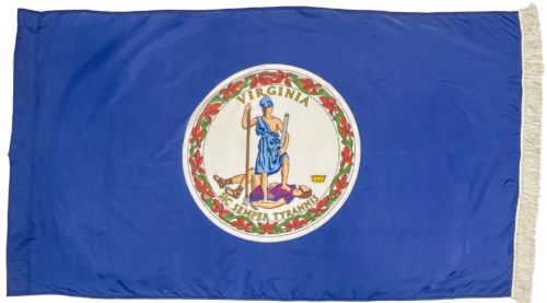 Virginia Flag White Fringe Finish