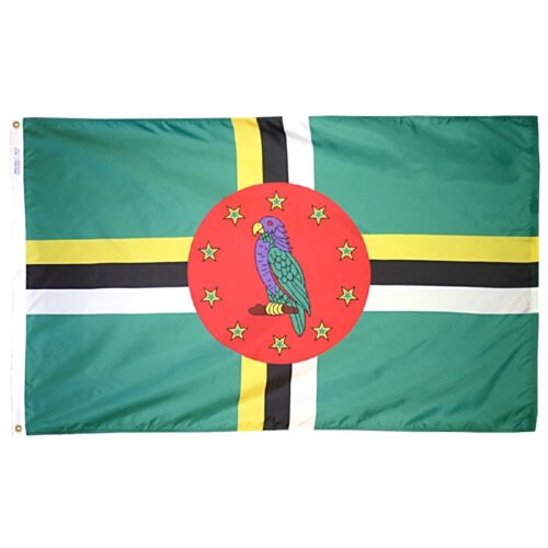 Nylon Dominica Flag Grommets Finish