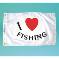 I Love Fishing Flag - Grommets
