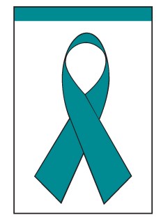 Teal Ribbon Banner Grommets Finish