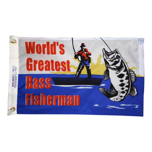 World's Greatest Bass Fisherman Flag Grommets Finish