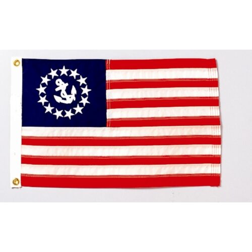 Embroidered US Yacht Ensign Flag Grommets Finish