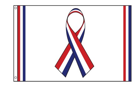 Red White Blue Ribbon Flag Grommets Finish