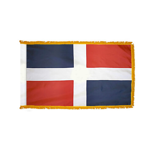 Dominican Republic Civil Flag Fringe Finish