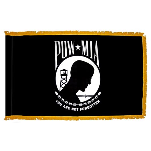 POW-MIA Double-Sided Flag Fringe Finish