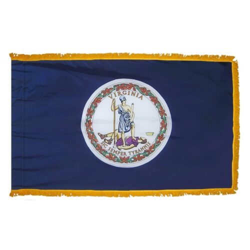 Virginia Flag Gold Fringe Finish