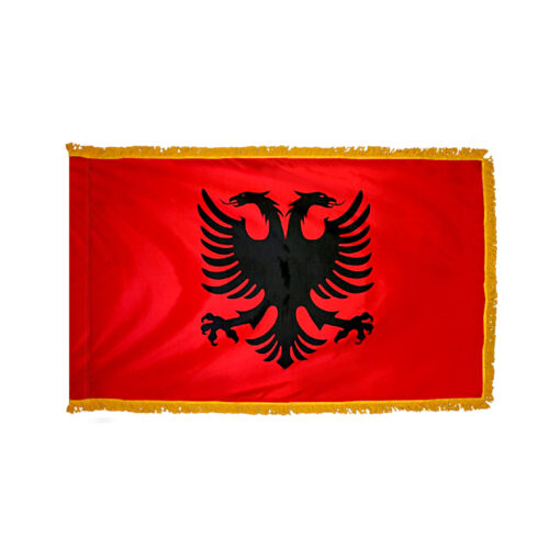 Albania Flag Fringe Finish
