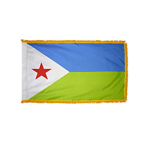 Djibouti Flag Fringe Finish