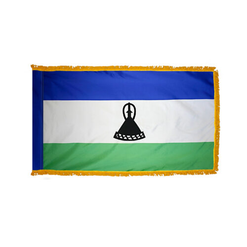 Premium Lesotho Flag Fringe Finish