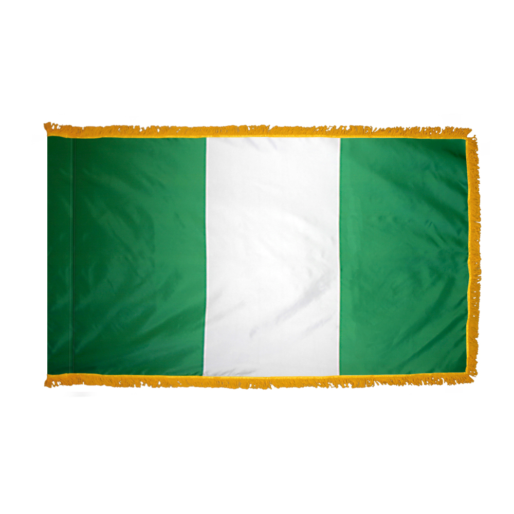 Nigeria Flag - Fringe 2 Nigeria Flag Fringe Finish