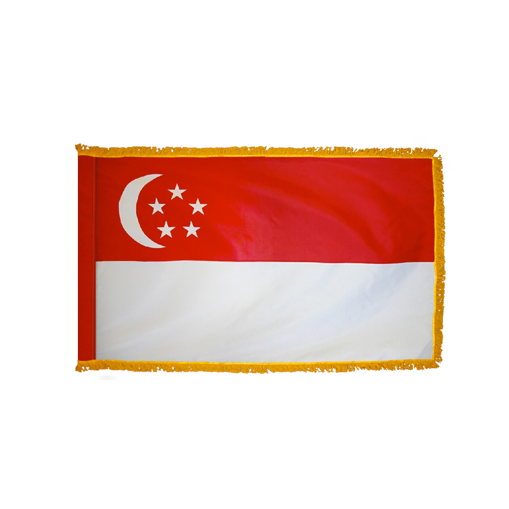 Singapore Flag - Fringe 2 Singapore Flag Fringe Finish