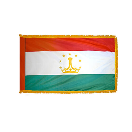 Premium Tajikistan Flag Fringe Finish