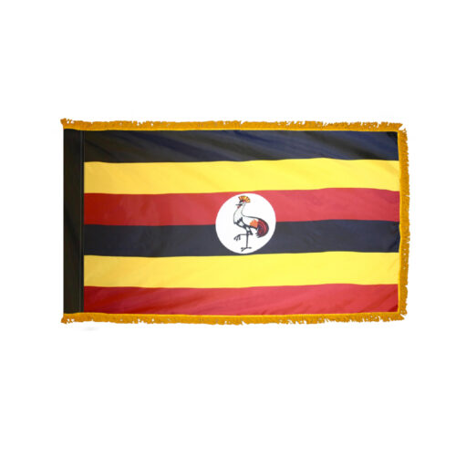 Premium Uganda Flag Fringe Finish