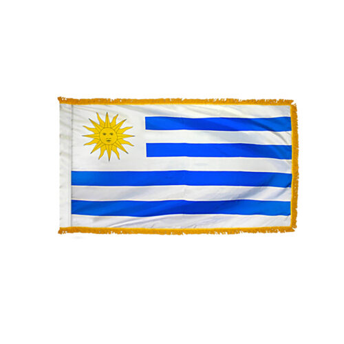 Premium Uruguay Flag Fringe Finish