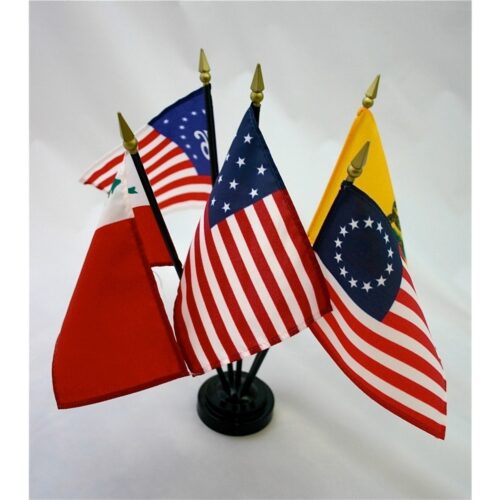 Colonial Series Flag Set #1 Mounted with Oak Pole and Stand