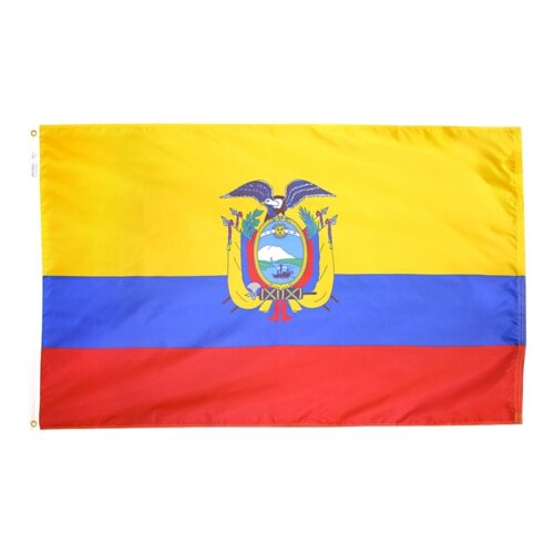 Nylon Ecuador Government Flag Grommets Finish