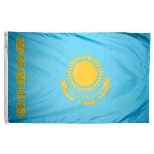 Nylon Kazakhstan Flag Grommets Finish