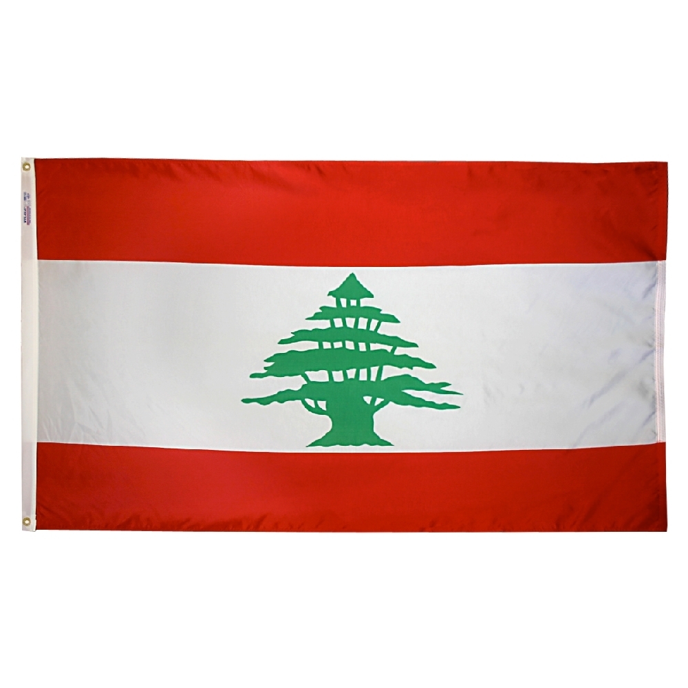 Lebanon Flag - Grommets 2 Nylon Lebanon Flag Grommets Finish