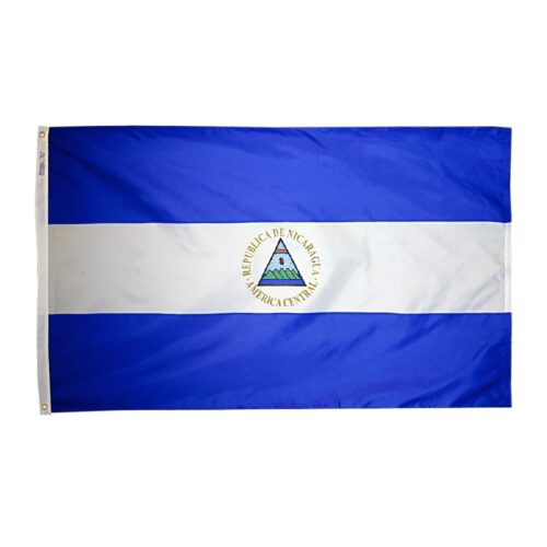 Nylon Nicaragua Government Flag Grommets Finish