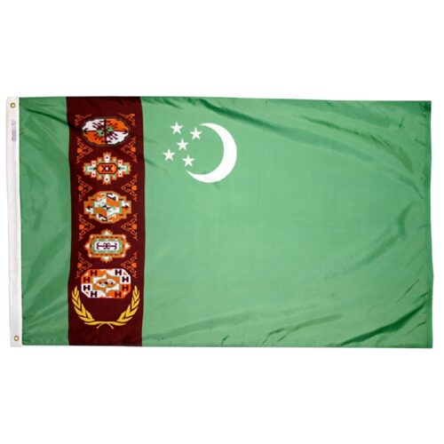 Nylon Turkmenistan Flag Grommets Finish