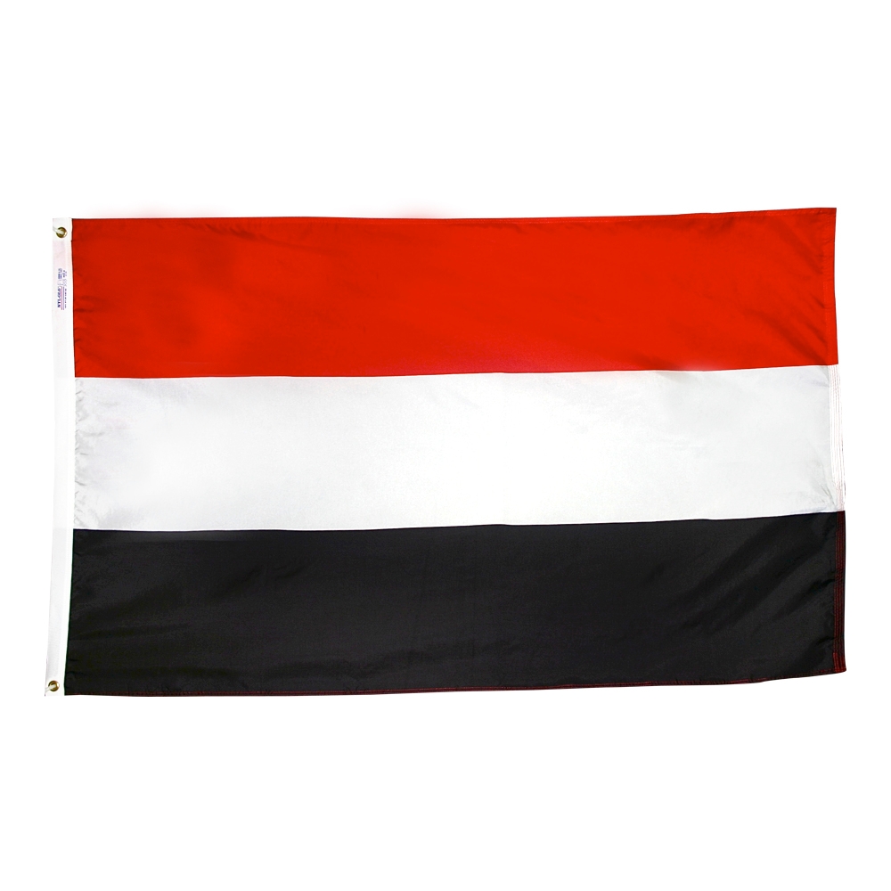 Yemen Flag - Grommets 2 Nylon Yemen Flag Grommets Finish
