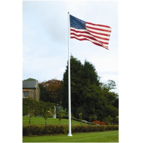 One-piece fiberglass flagpole with full accessory kit