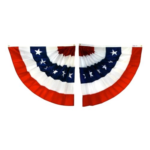 Pleated Bunting Half Fan Pair Style 282 Grommets