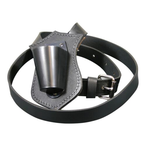 Single Strap Leather Belt Black for parade and ceremonial flagpoles