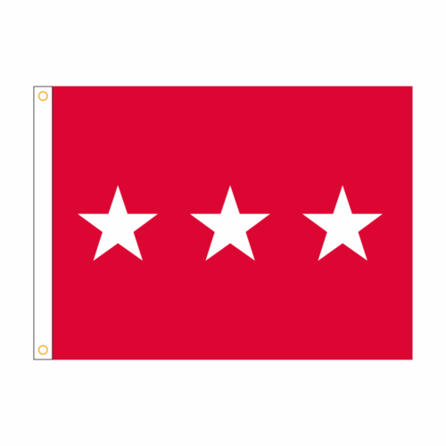 Army 3 Star General Officer Flag Grommets Finish