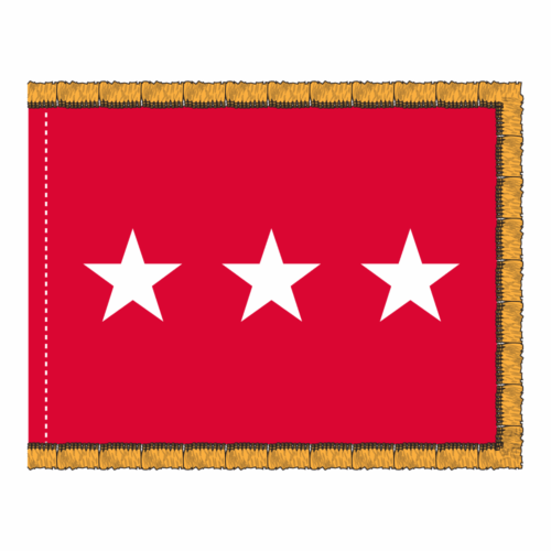 Army 3 Star General Officer Flag Fringe Finish