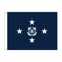 USCG 4 Star Blue Admiral Flag - Grommets