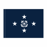USCG 4 Star Blue Admiral Flag - Pole Hem