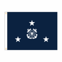 USCG 3 Star Blue Admiral Flag - Grommets