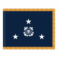 USCG 3 Star Blue Admiral Flag - Fringe