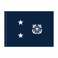 USCG 2 Star Blue Admiral Flag - Pole Hem