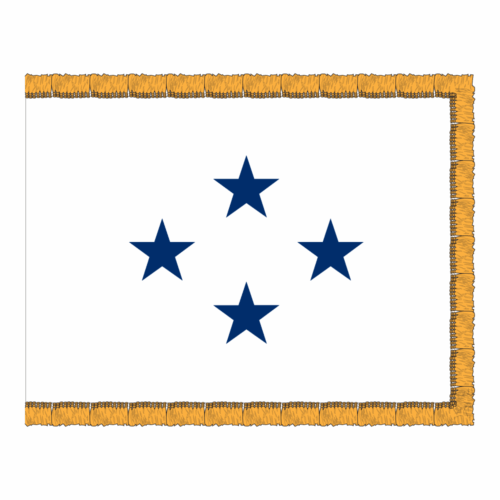 Navy 4 Star White Admiral Flag Fringe Finish