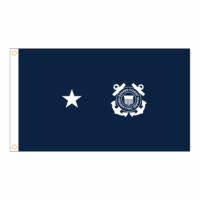USCG 1 Star Blue Admiral Flag - Grommets