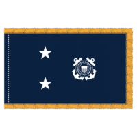 USCG 2 Star Blue Admiral Flag - Fringe
