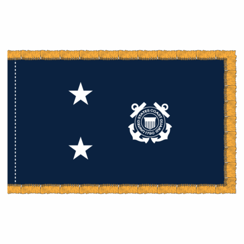 USCG 2 Star Blue Admiral Flag - Fringe