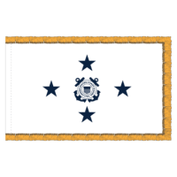 USCG 4 Star White Admiral Flag - Fringe