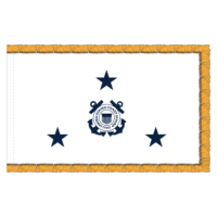 USCG 3 Star White Admiral Flag - Fringe