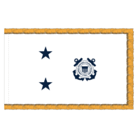 USCG 2 Star White Admiral Flag - Fringe