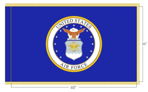 US Air Force Logo Flag Fringe Finish