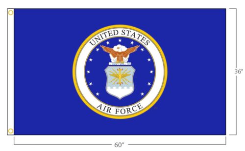 US Air Force Logo Flag Grommets Finish