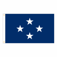 Navy 4 Star Blue Admiral Flag - Grommets