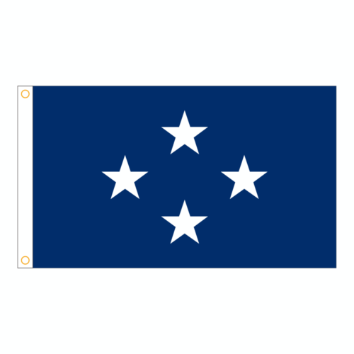 Navy 4 Star Blue Admiral Flag Grommets Finish