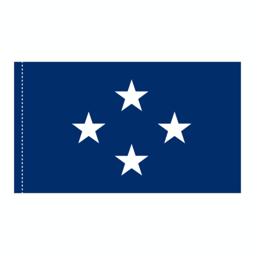 Navy 4 Star Blue Admiral Flag Pole Hem Finish