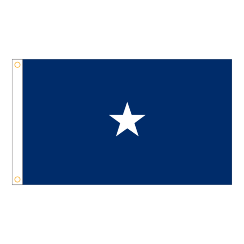 Navy 1 Star Blue Admiral Flag Grommets Finish