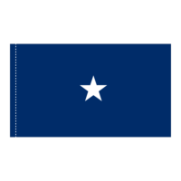 Navy 1 Star Blue Admiral Flag - Pole Hem