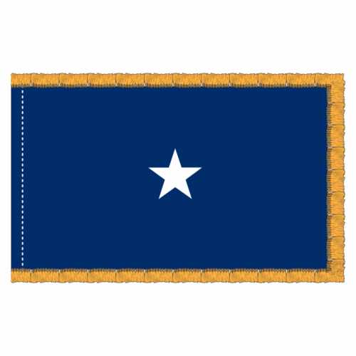 Navy 1 Star Blue Admiral Flag Fringe Finish